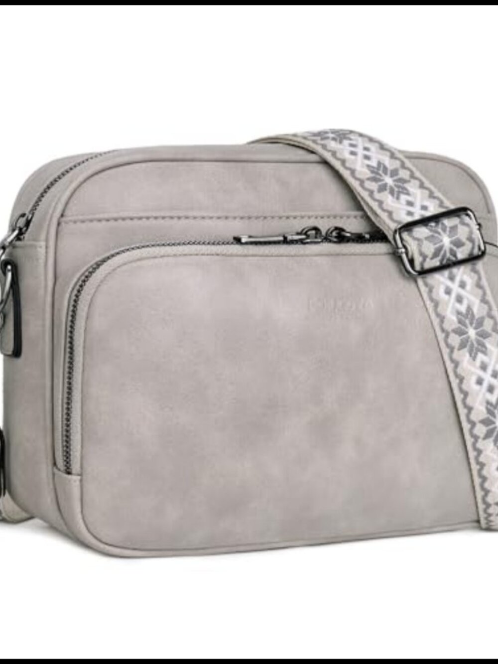 Vegan Leather Crossbody Bag Built-In RFID Wallet Adjustable Strap Travel Purse
